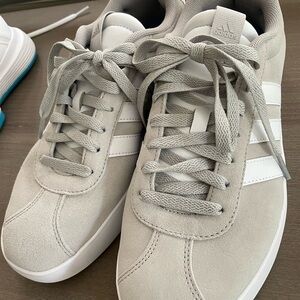 Adidas women's Light Gray and White Sneakers